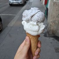 Poppy seed (top) and coconut (bottom) at Veganista Ice Cream XII in Vienna