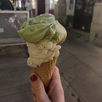 Matcha und Peanut Butter at Veganista Ice Cream XII in Vienna