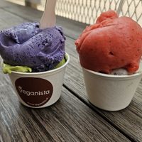 Matcha and lavender / cookies and strawberry at Veganista Ice Cream XII in Vienna