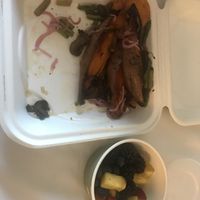 Sweet potato veggie smash looked quite smashed after Door Dash delivered it, but it tasted good. They forgot the avocado :/ at Snooze - South End in Charlotte