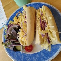 Vegan cheese panini with vegan coleslaw (August 2025) at Cardigan Island in Gwbert