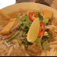 This was their Pho. The owner came up to me and advised me to add Hoisin. "No Hoisin no Pho". at EatHappy Vegan in Oslo