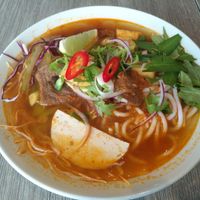 Bun Hue spicy soup  at EatHappy Vegan in Oslo