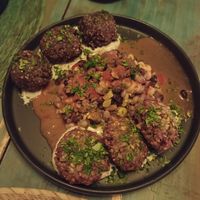 Falafel & Kofta sharing platter at El Armadillo Mazunte in Mazunte