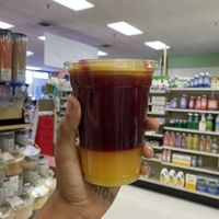 Sunrise Juice - made fresh when I ordered it 🤓 at Montana Harvest Natural Food Store in Billings