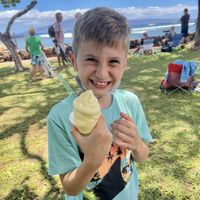 Small cup of Dole Whip at Lahaina Ice Cream Parlour in Lahaina