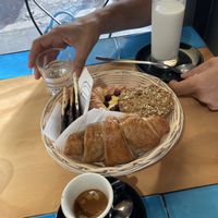 Vegan cornetti and crocanti (left and front)   at D'Angelo Caffè & Gastronomia in Rome