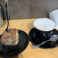Vegan Rosetta and soy cappuccino   at D'Angelo Caffè & Gastronomia in Rome