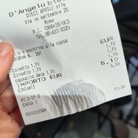 2 cornettos and 1 soy milk cappuccino at D'Angelo Caffè & Gastronomia in Rome