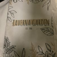 Menu and mousakka   at Taverna Garden  in Crete