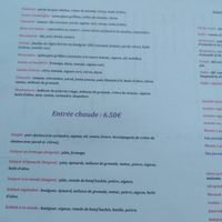 Menu with vegan options at Les Sœurs Syriennes in Rouen