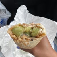 Veggie Burrito without cheese or sour cream at Rose's Taco Grill in Riverdale