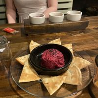 Roasted beet hummus with pita at The Mad Herbalist in Clarksville