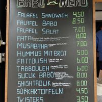 Menu at Falafel Babo in Trier