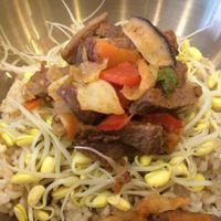 Close up of the bibimbap  at Loving Hut in Daejeon