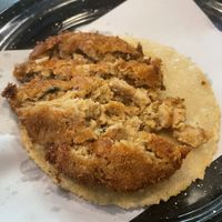 Taco milanesa vegana at Los Paradise in Playa Del Carmen