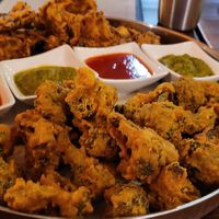 Fried vegan cauliflower & broccoli at Norbu in Lancaster