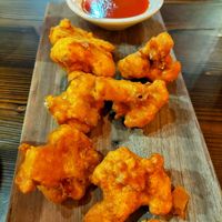 Cauliflower pakoras with lightly-spiced ketchup at Norbu in Lancaster
