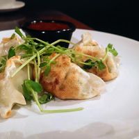 Edamame pot stickers with Thai chili sauce at Cork & Cap in Lancaster