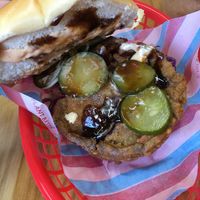 Super veggie burger — it was really good   at Bob & Sue in Medellin