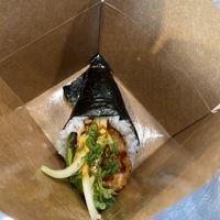 Shrimp hand roll  at Vegan Castle in Long Beach