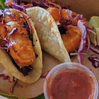 Amazing tacos. Get one of each. at Vegan Castle in Long Beach