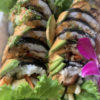 Long Beach roll with no cream cheese  at Vegan Castle in Long Beach