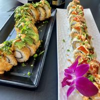 Dragon and Red Dragon rolls at Vegan Castle in Long Beach