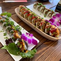 Long Beach, Red Dragon, and Shrimp Tempura at Vegan Castle in Long Beach
