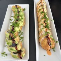 Dragon roll & Santa Fe roll   at Vegan Castle in Long Beach