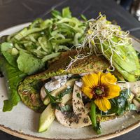 Green stuffed omelette (chickpeas flour) at Bakery Kafeneio in Limassol