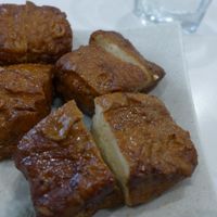 free tofu given to us by the lovely lady working there because of New Year :) at Loving Hut - Songde Rd in Taipei