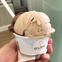 Small chocolate and hazelnut gelato    at GeIicia in Lagos