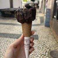 Dark chocolate in a vegan cone  at GeIicia in Lagos