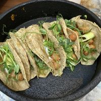 Tacos with chickpeas and vegan cream   at Hoy in Paris