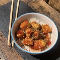 Tofu LoGrau Teriyaki at Bar Murillo in Boltana