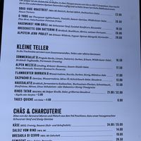 Lunch menu (vegan options marked by leaf sign) at Güterschuppen in Arosa