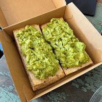 The Guac on their delish brioche bun (lightly toasted). at Root 2 Rise in Pleasantville