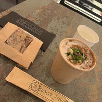 Black Lentil Soup (Black Daal) w/GF Naan  at Root 2 Rise in Pleasantville