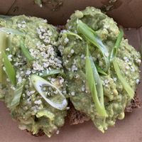 Smashed Pea Avocado Toast  at Root 2 Rise in Pleasantville