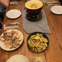 Cheeze fondue - cornichons, gherkins are also part of the basic set and we ordered a few of the extras, which are not on the pic  at Froindlichst in Berlin