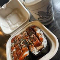 Tofu Musubi and mushroom soy latte 😋 #Veganuary at HICO in Kailua Kona
