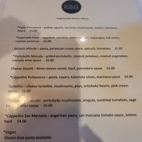 Not a great photo, but here is the menu! at Cafe Roma in Cleveland