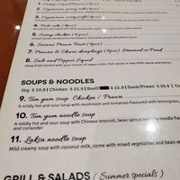 Menu at Mansfield Thai in Mansfield