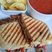 Vegetable panini and soup at The Broch Cafe in Strathyre