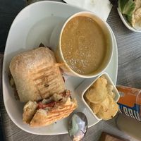 Veg panini and soup of the dayy  at The Broch Cafe in Strathyre