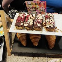 Vegan flapjacks (croissants not vegan) at Two Suns Coffee in Marple