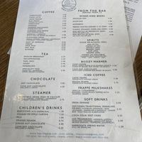 The cove menu at The Cove in Robin Hoods Bay