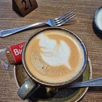 Oat flat white at The Cove in Robin Hoods Bay