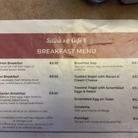 Breakfast menu with the vegan option   at Cafe K in Killorglin